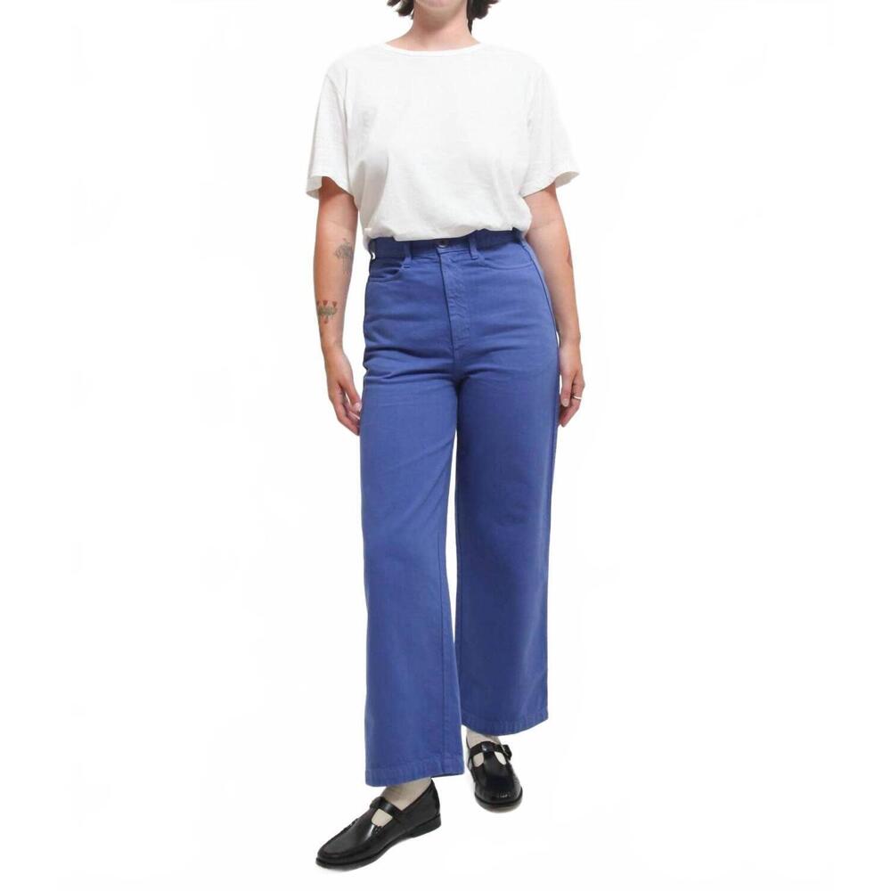 NEW GRAVEL & GOLD placer high rise straight leg pants in labourer blue